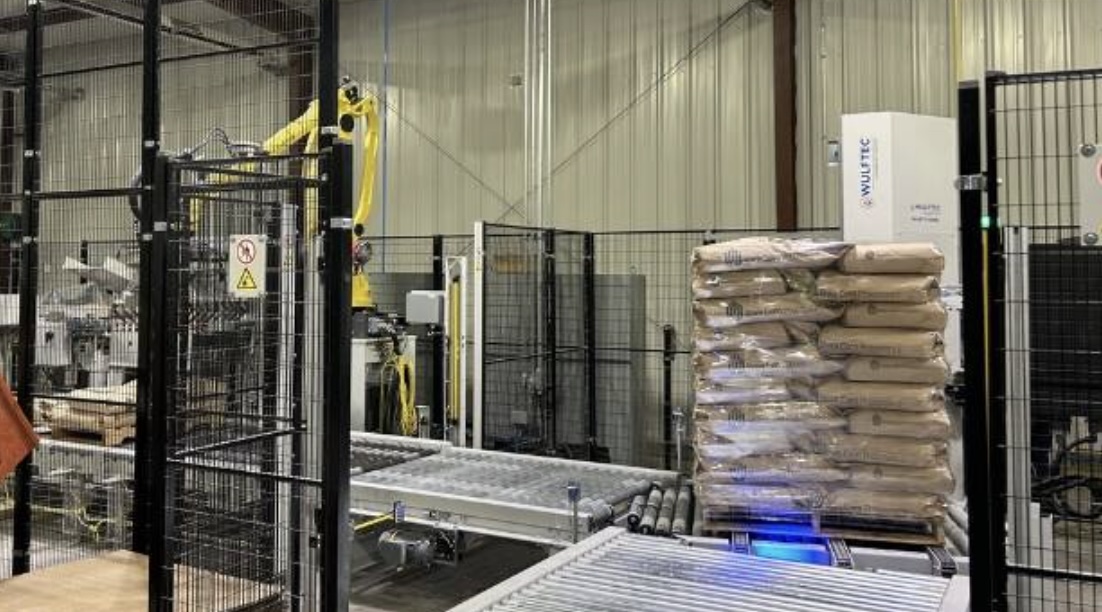 Packaging line and conveyors inside the Iowa Corn Processors facility