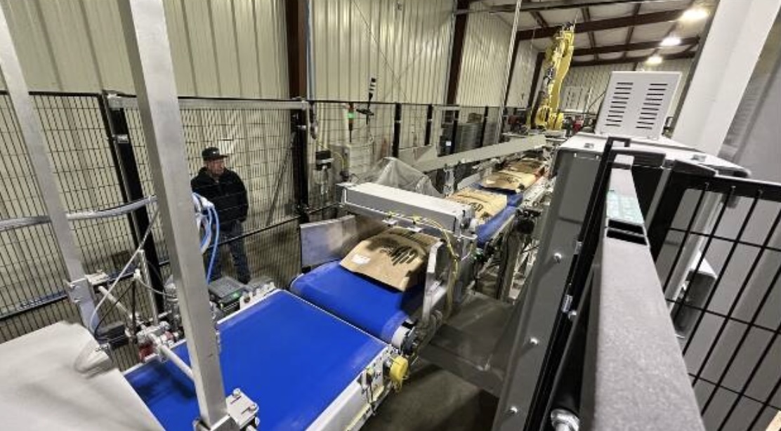 Spiral conveyor system inside the Iowa Corn Processors facility